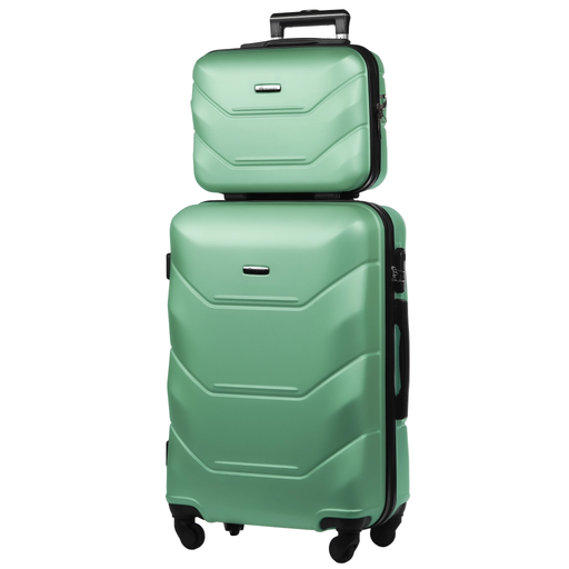 Zestaw Walizka Średnia + Kuferek z ABS-u (M+BC) Miętowy