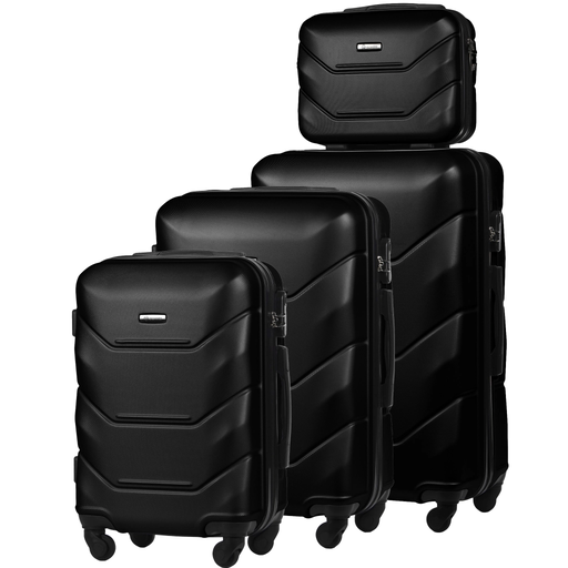 Zestaw 4 Twardych Walizek z ABS-u Czarny