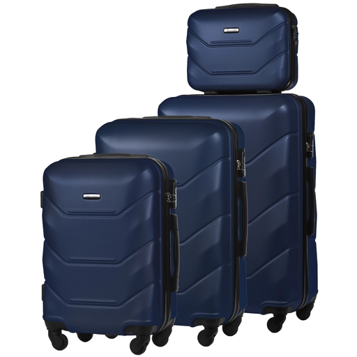 Zestaw 4 Twardych Walizek z ABS-u Granatowy