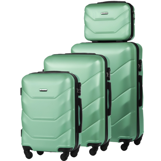 Zestaw 4 Twardych Walizek z ABS-u Miętowy