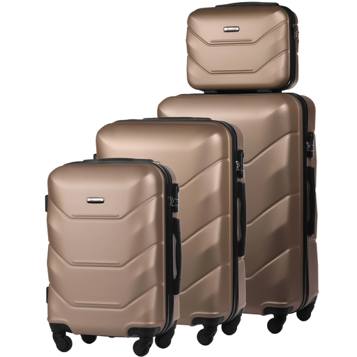 Zestaw 4 Twardych Walizek z ABS-u Szampański