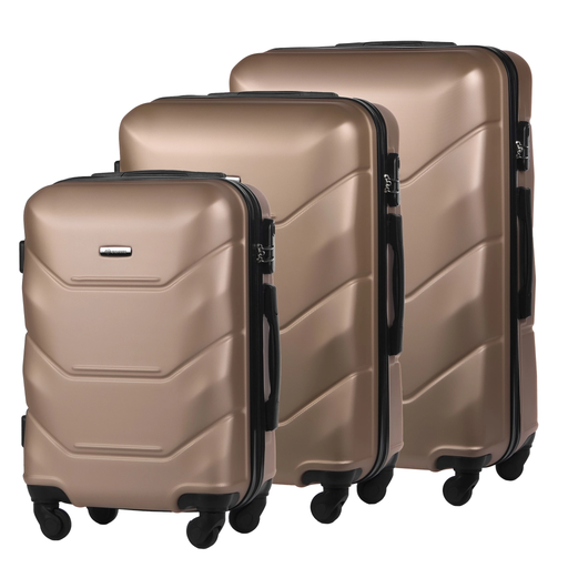 Zestaw 3 Twardych Walizek z ABS-u Szampański