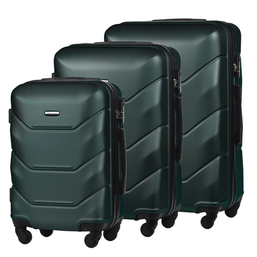 Zestaw 3 Twardych Walizek z ABS-u Zielony