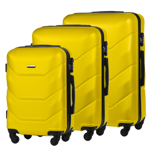Zestaw 3 Twardych Walizek z ABS-u Żółty