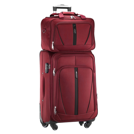Zestaw Walizka Średnia i Torba z Codury Czerwony