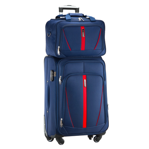 Zestaw Walizka Średnia i Torba z Codury Granatowy