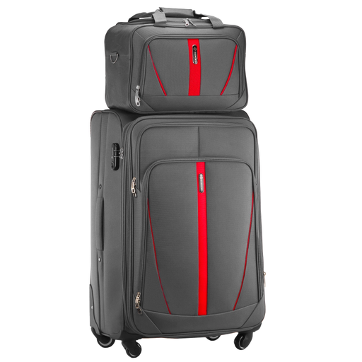 Zestaw Walizka Duża i Torba z Codury Szary