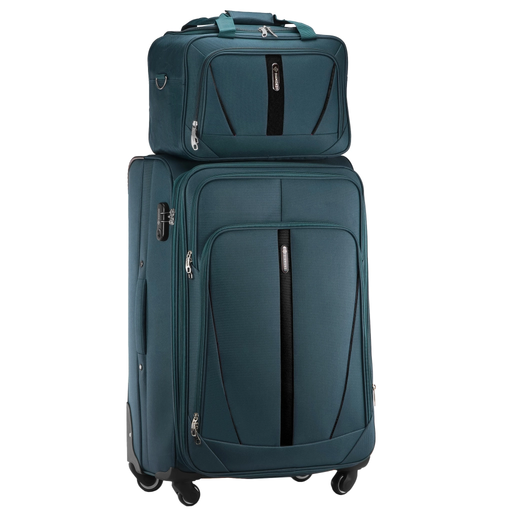 Zestaw Walizka Duża i Torba z Codury Zielony