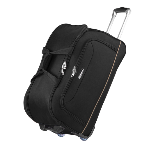 Torba Podr&oacute;żna Średnia Na K&oacute;łkach Czarna