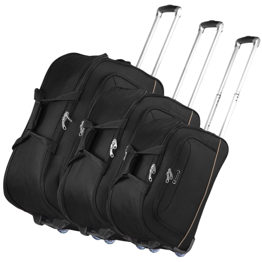 Zestaw Toreb Podr&oacute;żnych Na K&oacute;łkach 3w1 Czarny