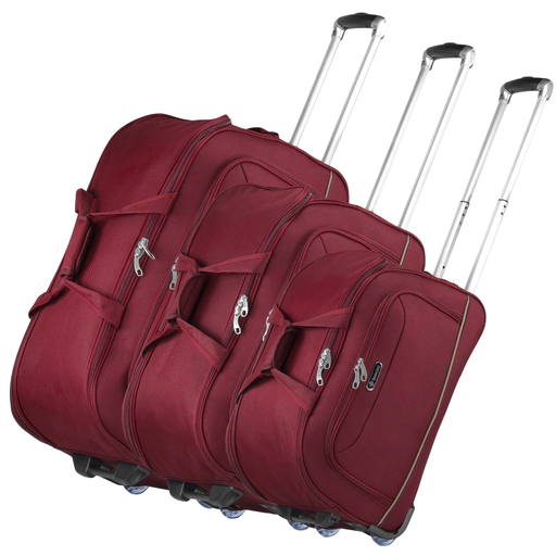Zestaw Toreb Podr&oacute;żnych Na K&oacute;łkach 3w1 Czerwony
