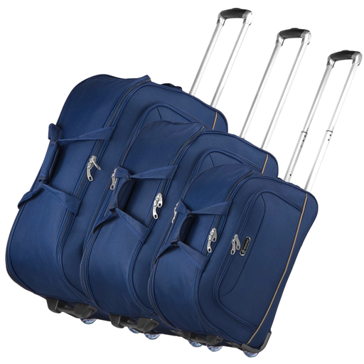 Zestaw Toreb Podr&oacute;żnych Na K&oacute;łkach 3w1 Granatowy