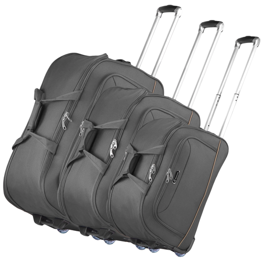 Zestaw Toreb Podróżnych Na Kółkach 3w1 Szary