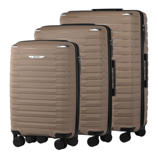 Zestaw Walizek Na Kółkach z Polipropylenu Beżowy