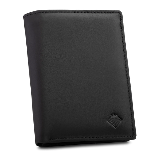 Portfel Męski Skórzany Pionowy Czarny