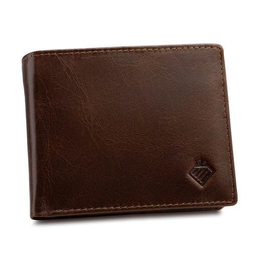 Portfel Męski Ze Skóry Naturalnej Brązowy