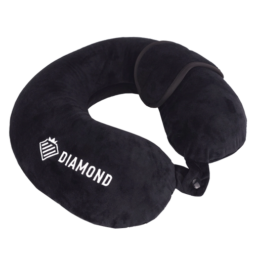 Poduszka Podr&oacute;żna Rogal Na Szyję Z Pianki Memory i Opaska Czarna