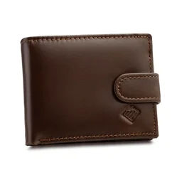Portfel Męski Skórzany Zamykany Na Zatrzask Brązowy