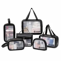 Kosmetyczki Podróżne Zestaw 6w1 Przezroczysty